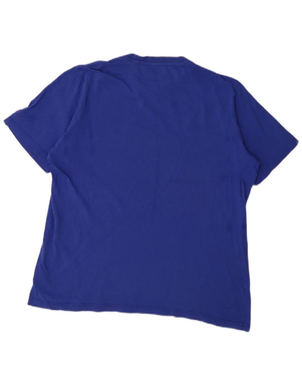 T-shirt grafica da uomo Adidas Top grande in cotone blu