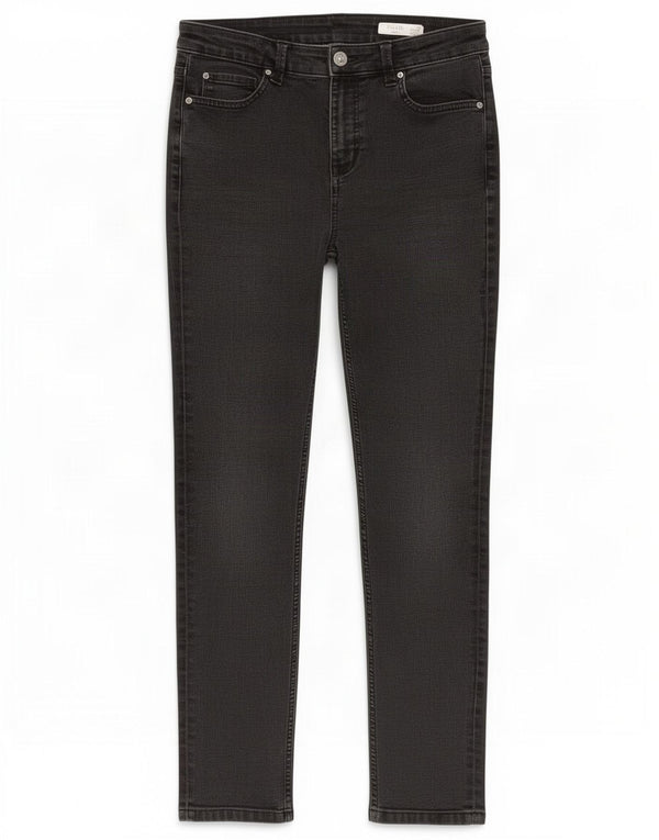Marks & Spencer Donna The Lily Slim Jeans UK 12 Medio W27 L28 Nero