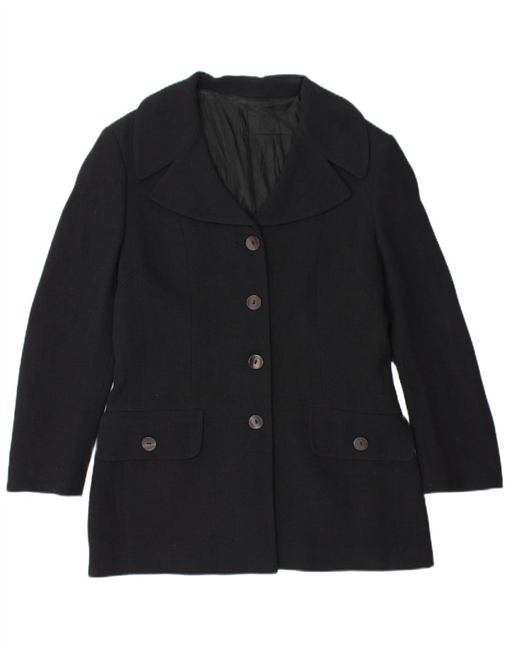 Giacca blazer vintage da donna a 4 bottoni IT 48 XL in lana blu navy