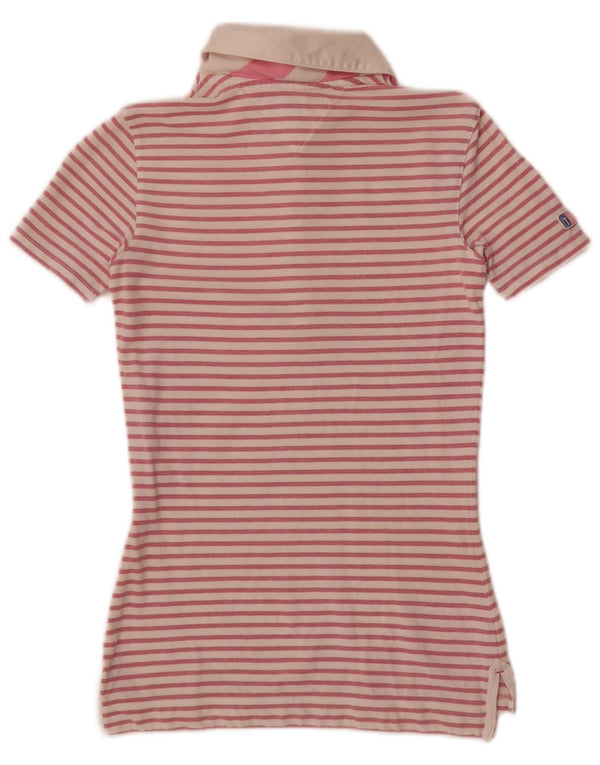 Polo da donna Tommy Hilfiger UK 4 XS a righe rosa