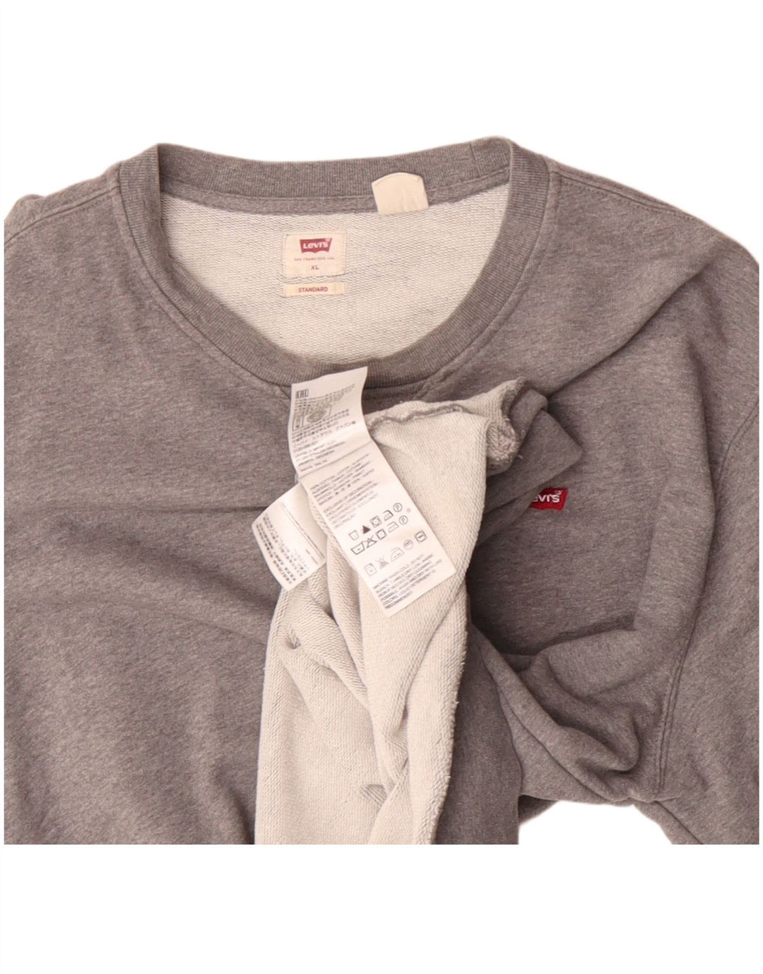 Levi's Mens Standard Felpa Jumper XL Grigio Cotone Classico