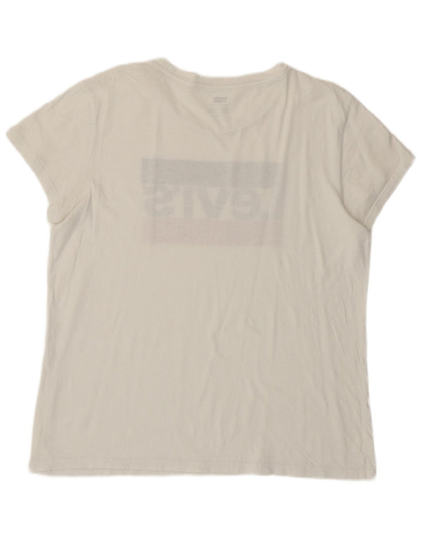 T-shirt grafica da donna LEVI'S Top UK 16 grande bianca