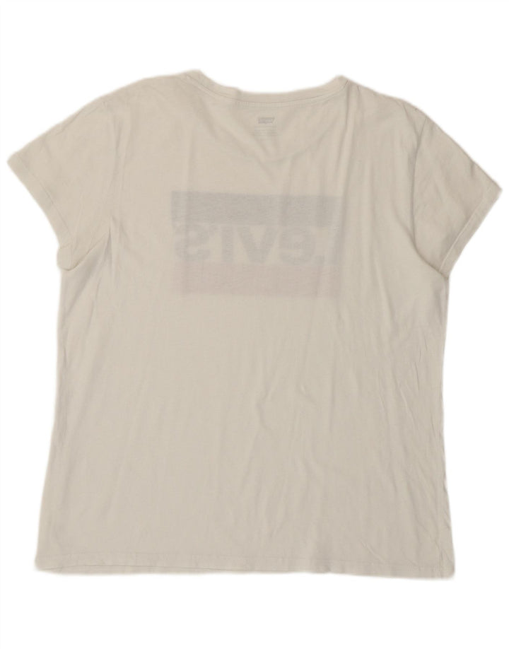 T-shirt grafica da donna LEVI'S Top UK 16 grande bianca