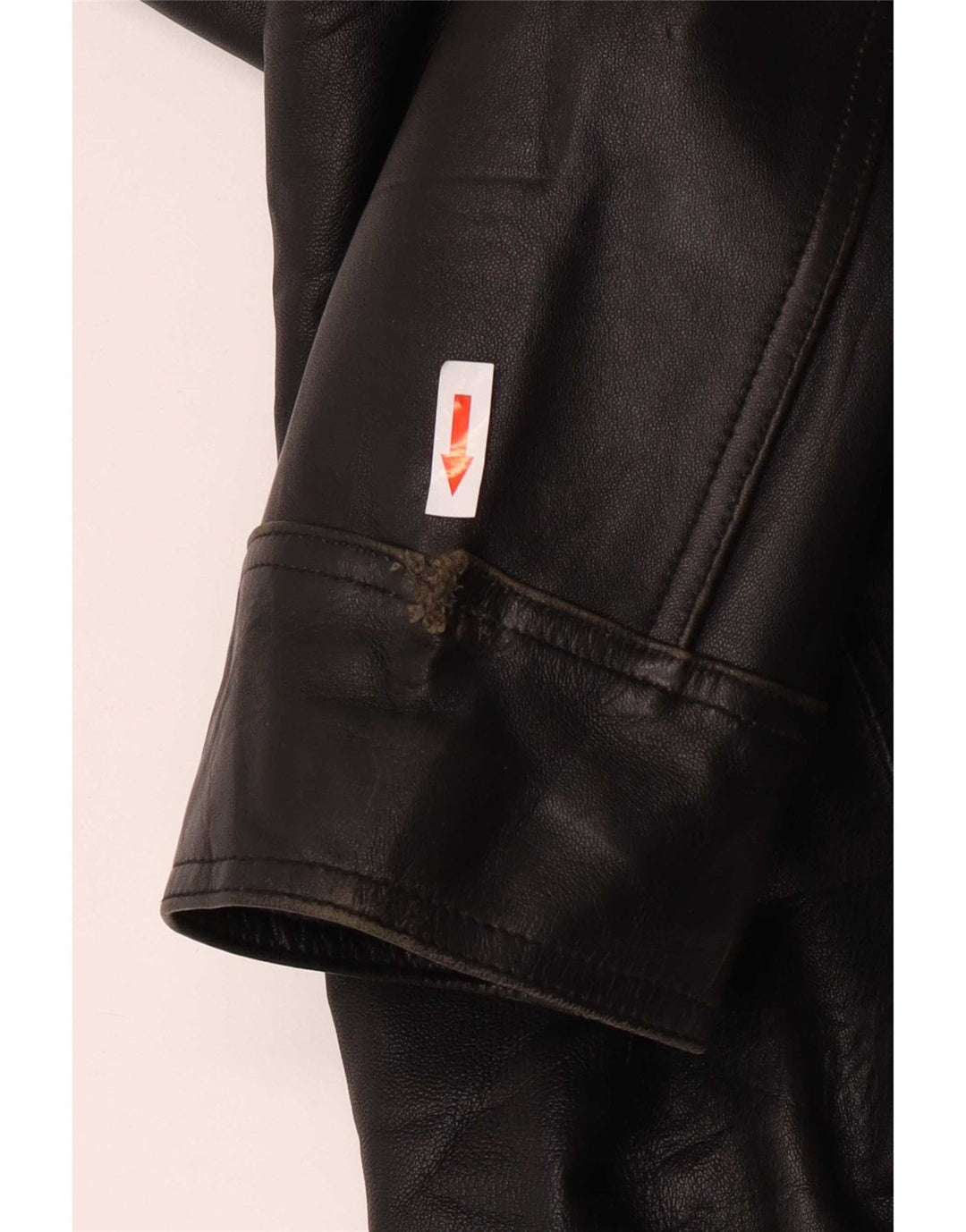 Giacca in pelle vintage da uomo vestibilità ampia UK 36 piccola nera
