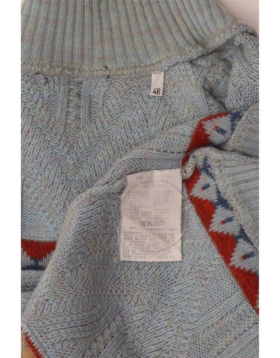 Maglione da uomo a collo alto Umberto Bilancioni IT 48 Blu medio