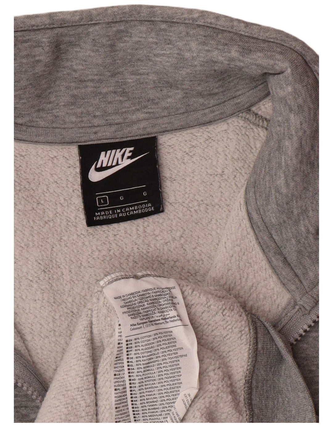 Giacca da ginnastica da uomo Nike Large in cotone grigio
