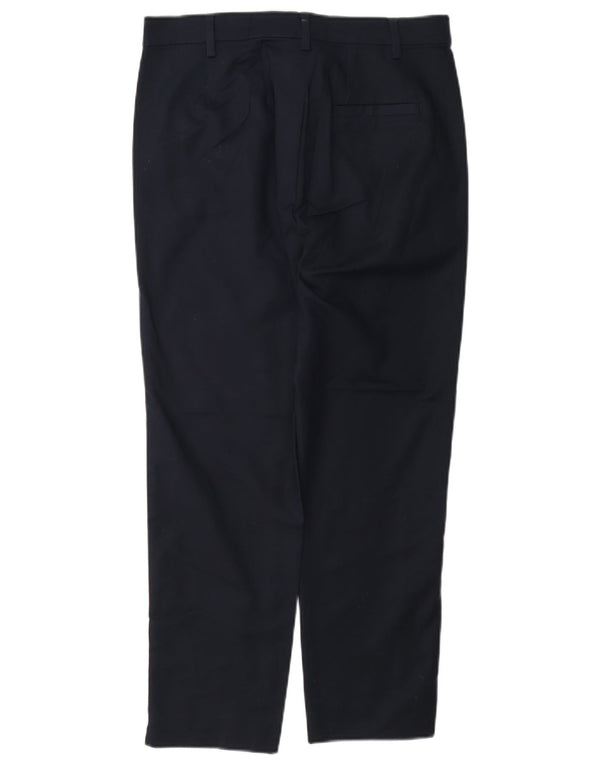 Pantaloni chino regolari da donna Marks & Spencer UK 10 piccoli W27 L26 blu navy