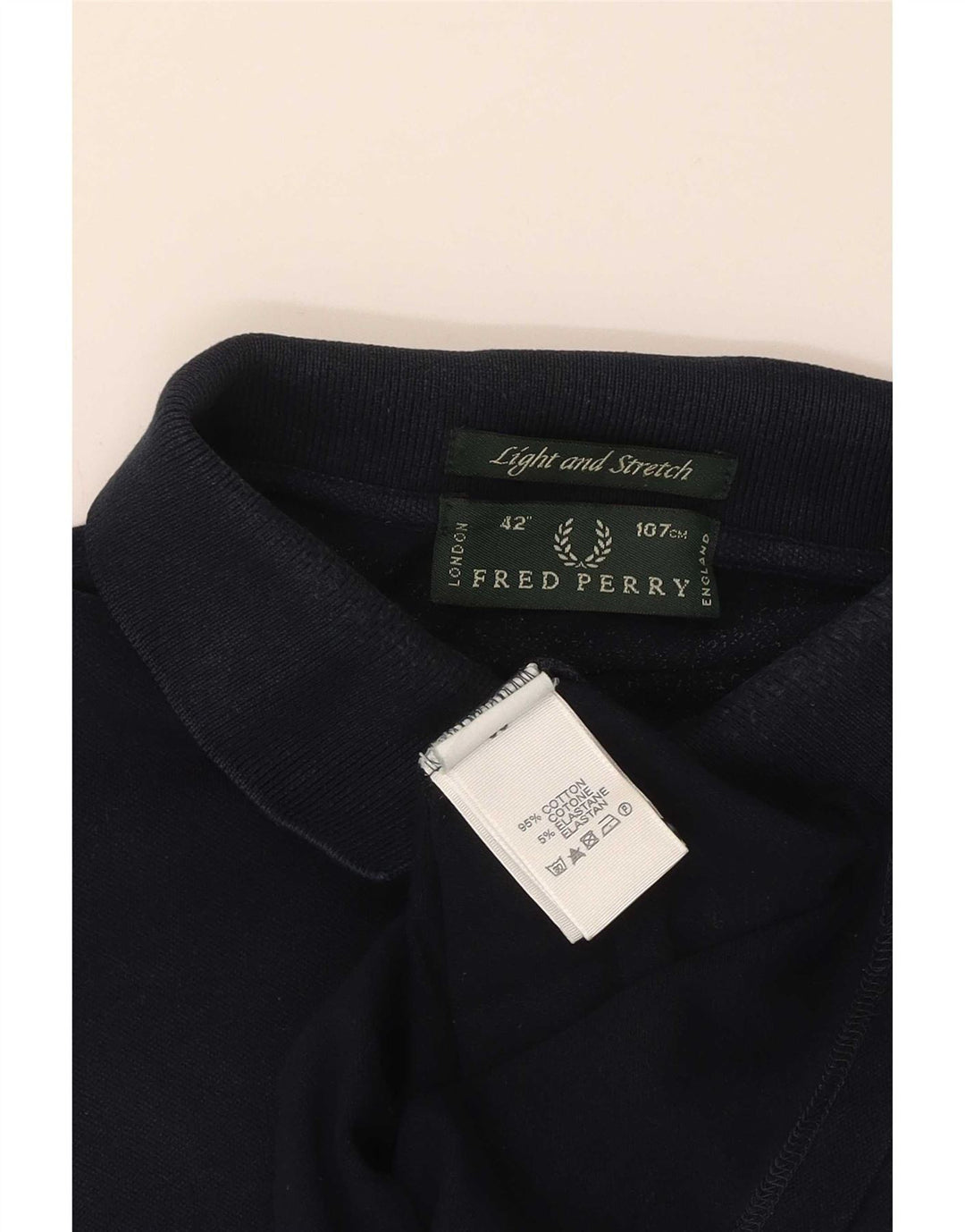 Polo da uomo Fred Perry taglia 42 media in cotone blu navy