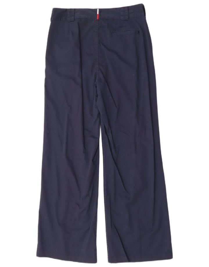 TOMMY HILFIGER Pantaloni chino bootcut da donna US 12 Large W32 L30 Blu navy