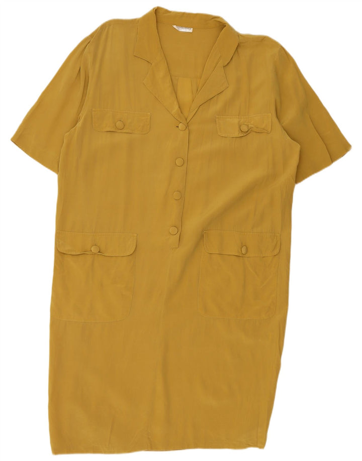 Abito a trapezio da donna di Diana Bentall IT 50 XL in seta gialla