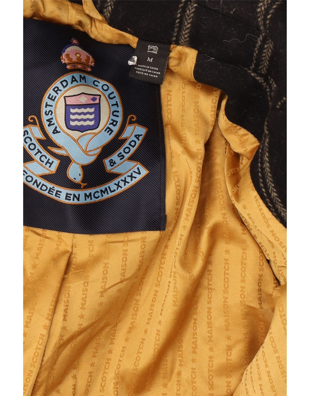 Cappotto doppiopetto da donna Scotch & Soda UK 14 medio a righe nere