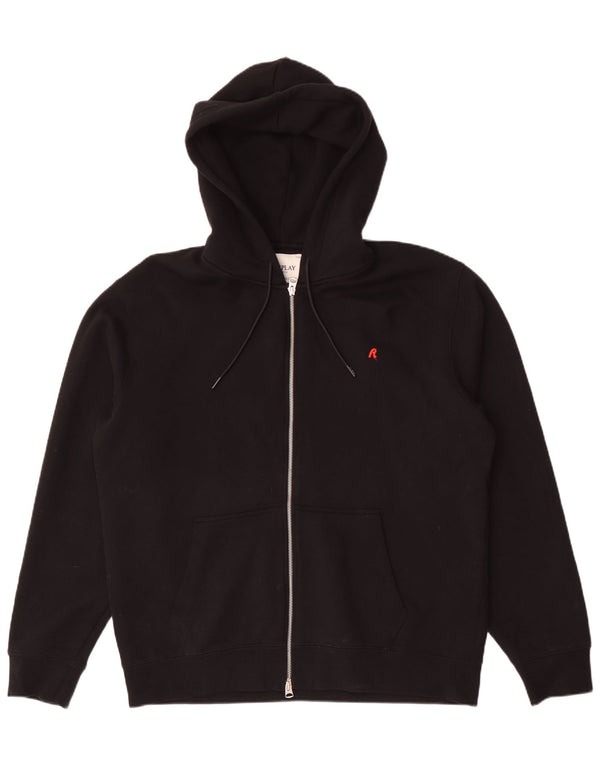 Maglione con cappuccio e zip da uomo Replay 2XL in cotone nero