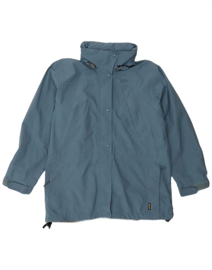 MOUNTAIN EQUIPMENT Giacca antipioggia da donna con cappuccio UK 14 Poliestere blu medio