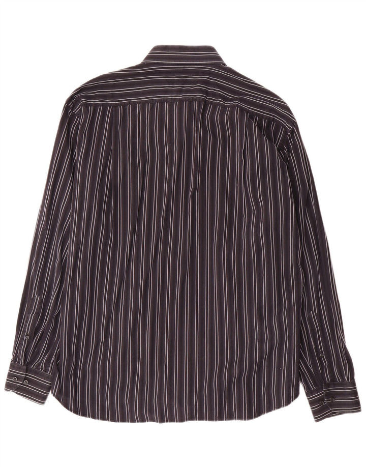 Camicia da uomo Roccobarocco taglia 43 17 XL cotone a righe grigie