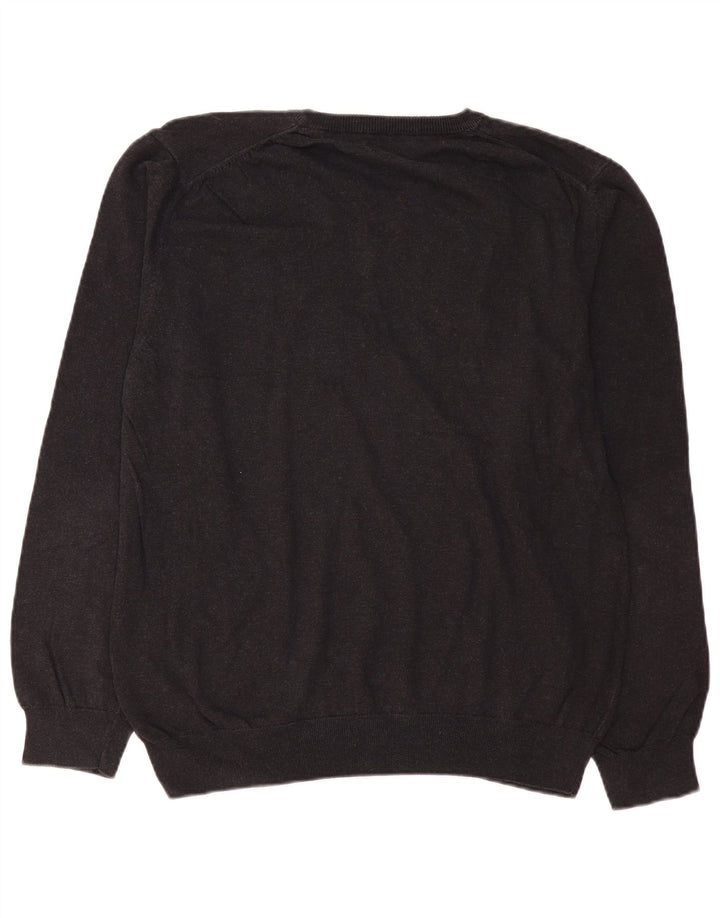 GANT Maglione da donna con scollo a V XL in cotone grigio