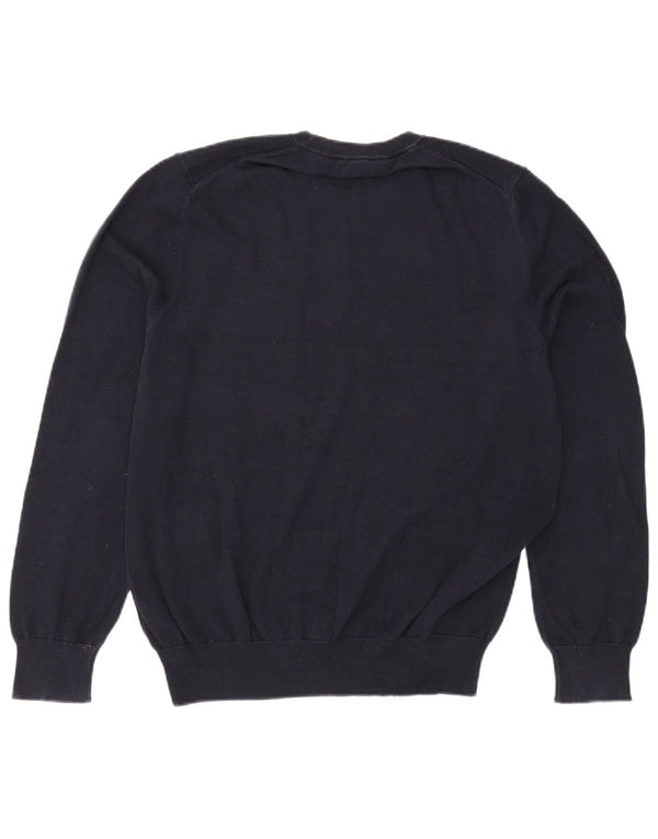 Maglione maglione girocollo da uomo Marks & Spencer grande cotone blu navy
