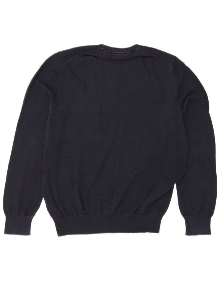 Maglione maglione girocollo da uomo Marks & Spencer grande cotone blu navy