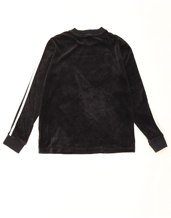 Adidas Donna Graphic Top Manica Lunga UK 12 Medio Nero Cotone
