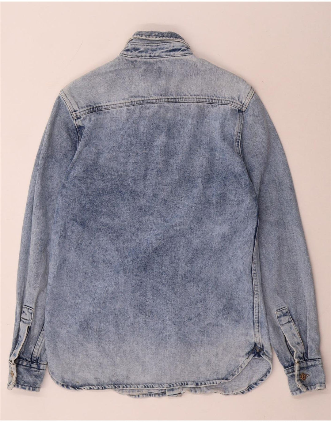 Camicia di jeans Zara da uomo vestibilità regolare piccola in cotone blu