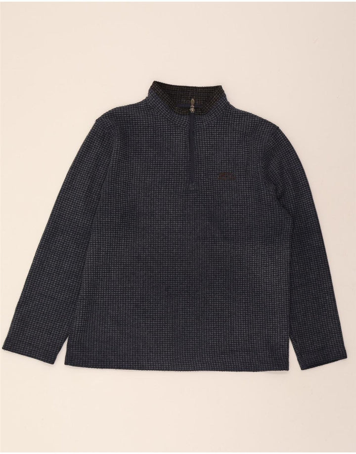 WEIRD FISH Mens Zip Neck Sweatshirt Jumper Large Navy Blue Polyester Vintage Weird Fish and Second-Hand Weird Fish from Messina Hembry 