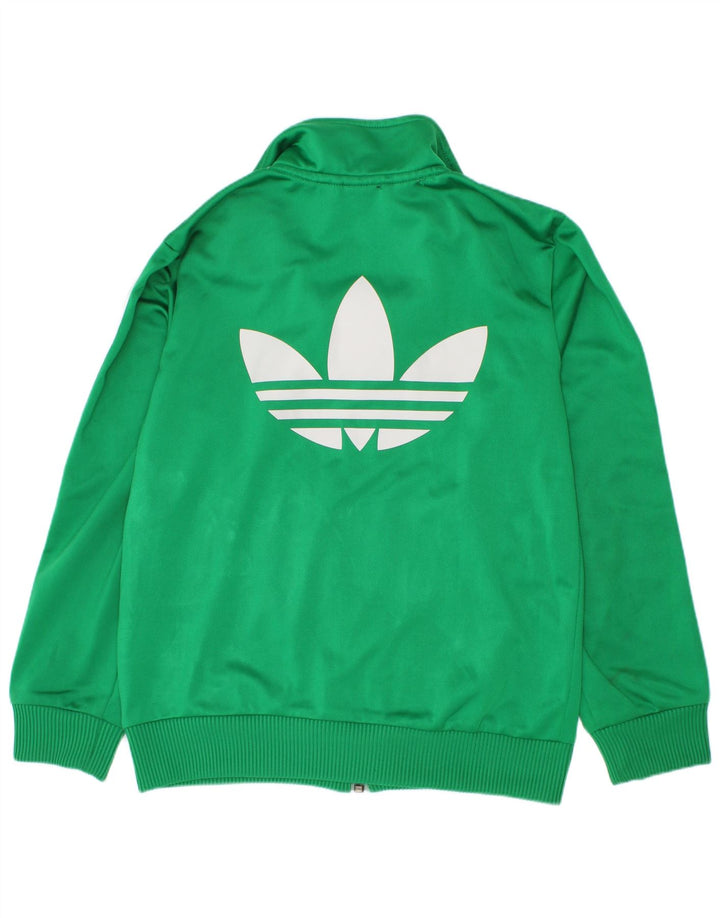 Giacca da ginnastica grafica da ragazzo Adidas 7-8 anni in poliestere verde