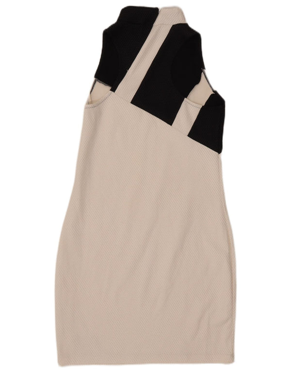 Abito aderente grafico da donna ADIDAS UK 16 Large White Colourblock