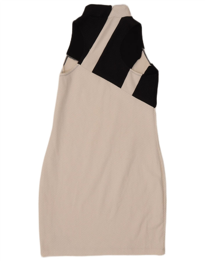 Abito aderente grafico da donna ADIDAS UK 16 Large White Colourblock