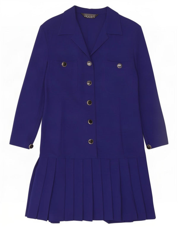Amuleti Womens Long Sleeve A-Line Dress UK 14 Large Navy Blue