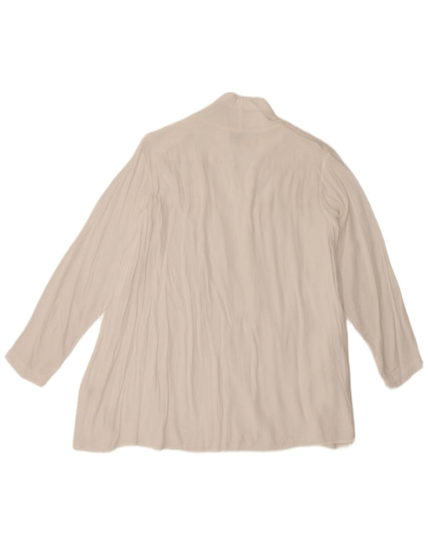 Camicia a maniche lunghe da donna Benetton Camicetta UK 14 Viscosa bianca media