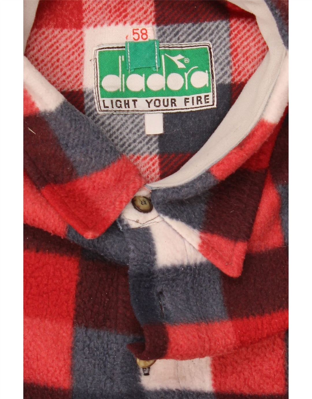 Maglia in pile Diadora Uomo IT 58 2XL Rosso a quadri