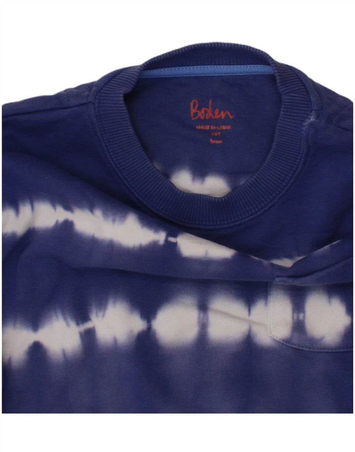BODEN Felpa per Ragazze Maglione 4-5 Anni Blu Tie Dye in Cotone