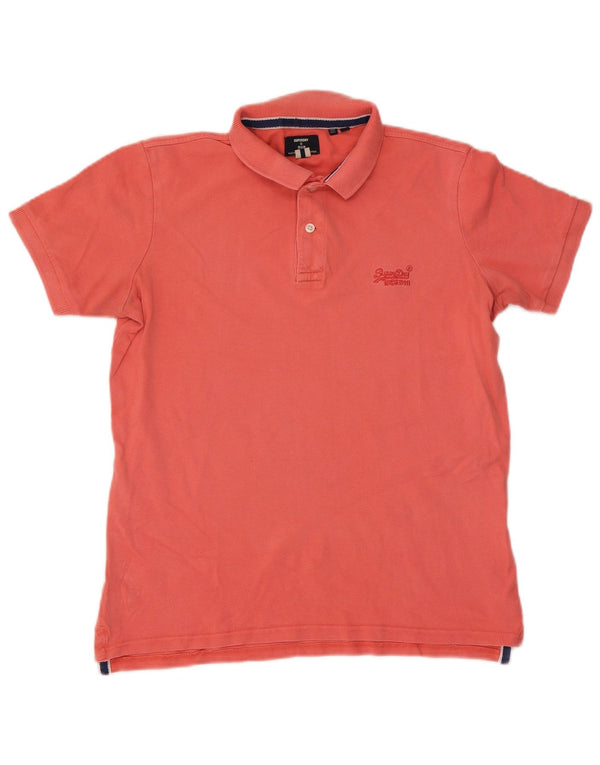 Polo da uomo Superdry in cotone rosa medio