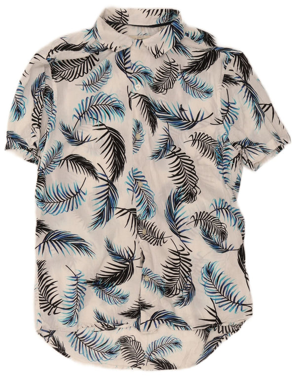 Camicia a maniche corte da uomo Jack Wills in viscosa floreale bianca media