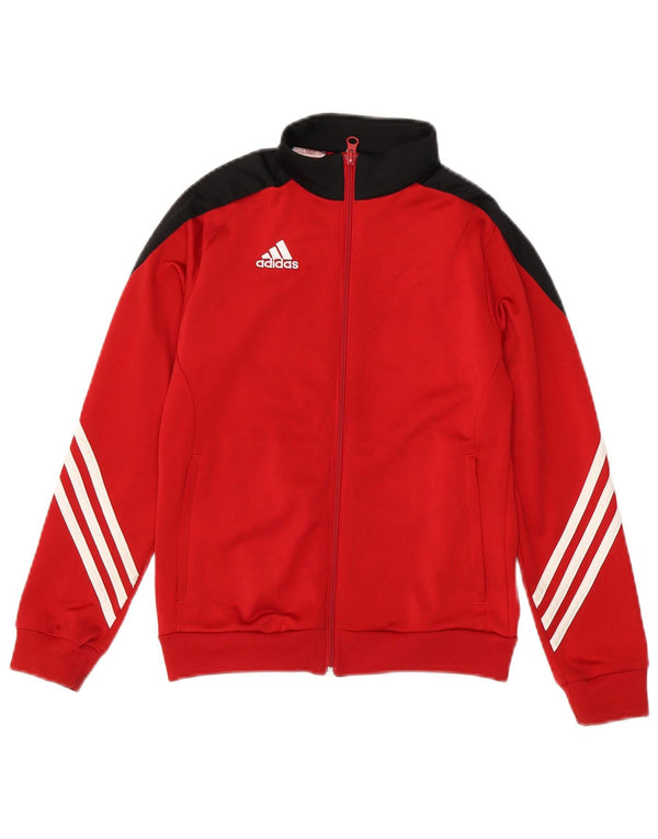 Adidas Giacca da tuta da ragazzo, 9-10 anni, colore rosso medio, color block sportivo