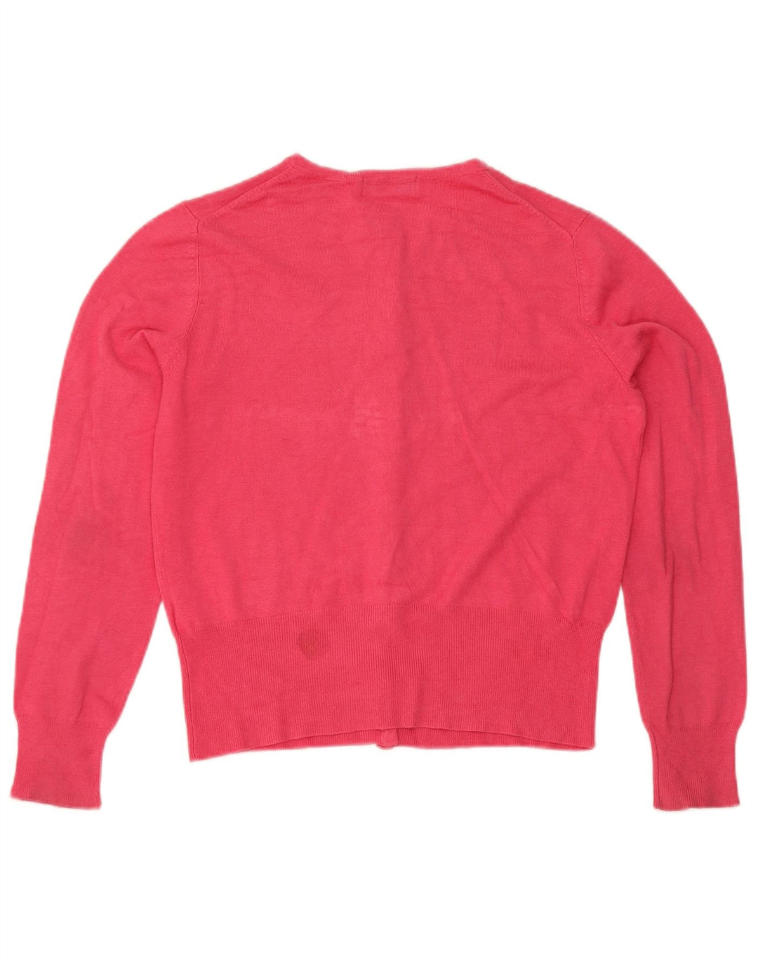 Maglione cardigan corto da donna Marks & Spencer UK 14 Viscosa rosa medio