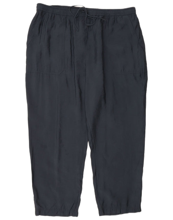 Pantaloni corti dritti da donna Zara 2XL W34 L26 blu navy modal