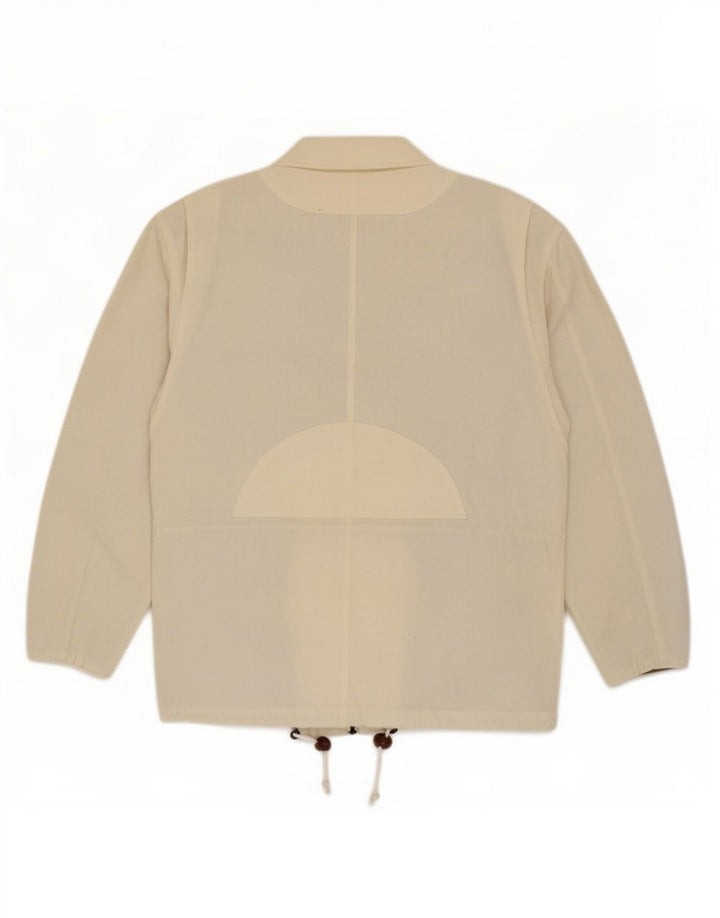 Giacca utilitaria vintage da uomo IT 50 grande in cotone bianco sporco