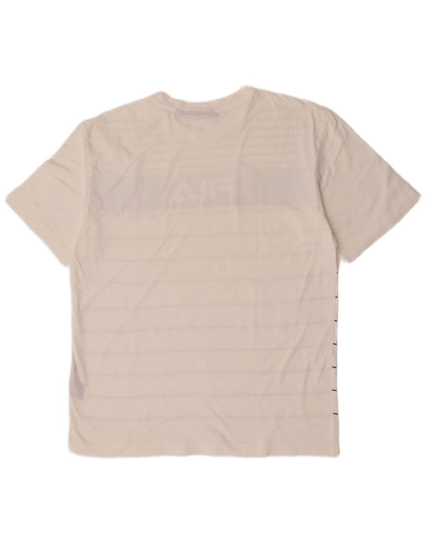 T-shirt grafica da uomo Fila Top in cotone a righe bianche medie