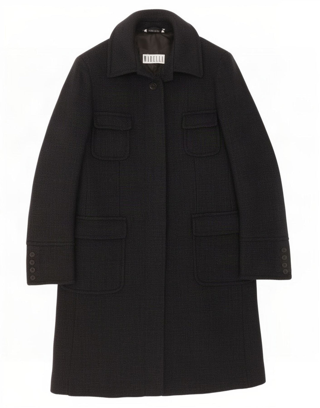Soprabito da donna Marella UK 16 grande lana blu navy