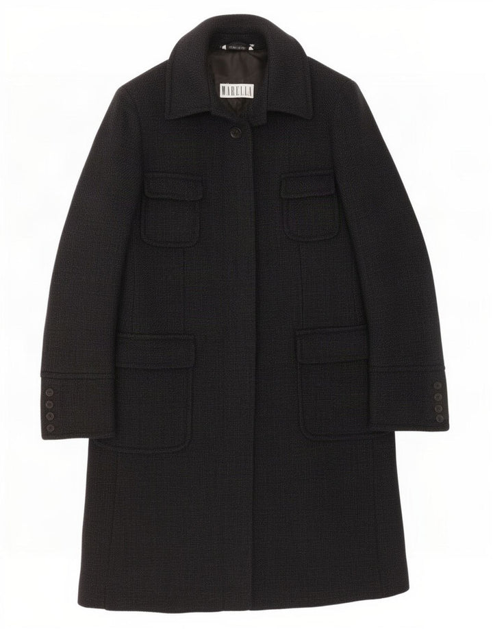 Soprabito da donna Marella UK 16 grande lana blu navy