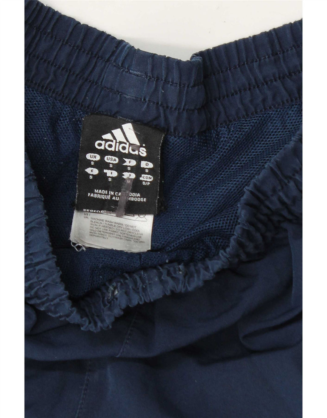 Pantaloncini sportivi da uomo Adidas piccoli in poliestere blu navy