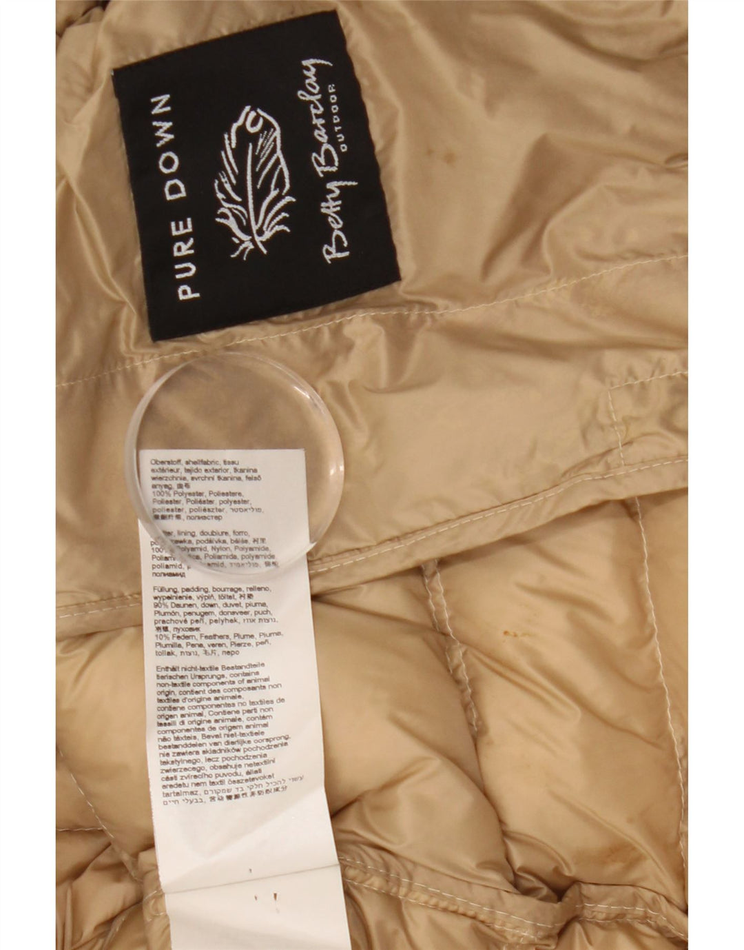Giacca imbottita da donna Betty Barclay UK 16 Large Beige Paisley Poliestere