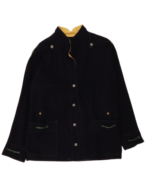 Giacca utilitaria vintage da donna UK 16 grande blu navy