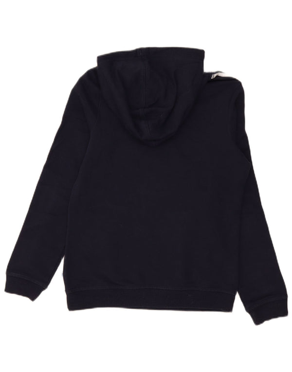 Felpa con cappuccio grafica da donna Adidas UK 10 Small Navy Blue Cotton Sports