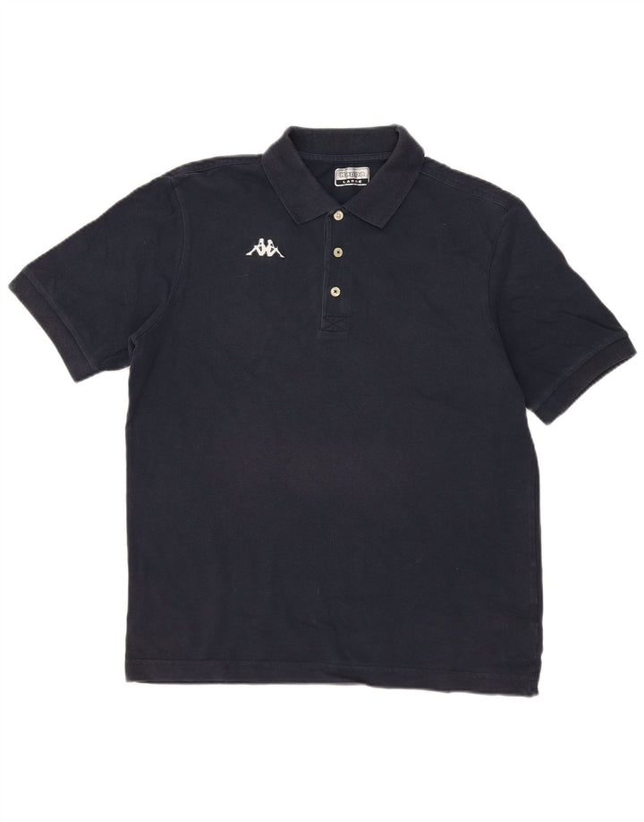 Polo Kappa da uomo grande blu navy