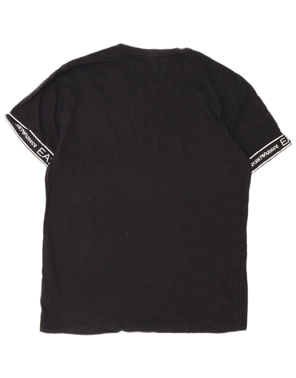 T-shirt grafica da uomo Emporio Armani Top grande in cotone nero