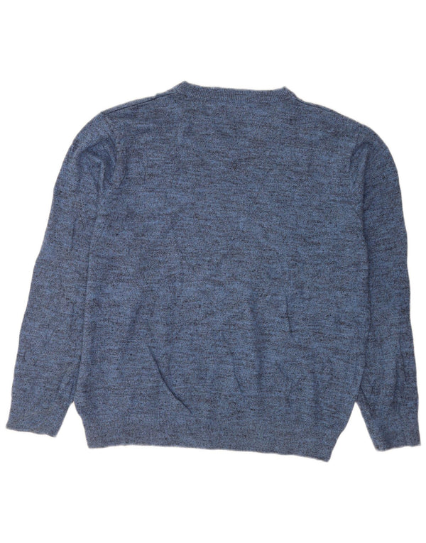 Maglione da uomo con scollo a V Nautica, grande cotone screziato blu