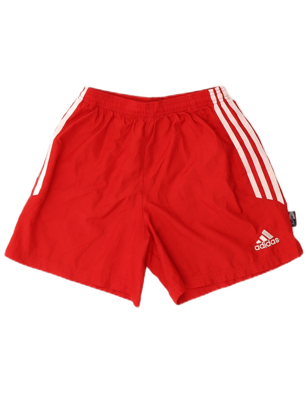 Pantaloncini sportivi Adidas Climalite da ragazzo 15-16 anni in poliestere rosso