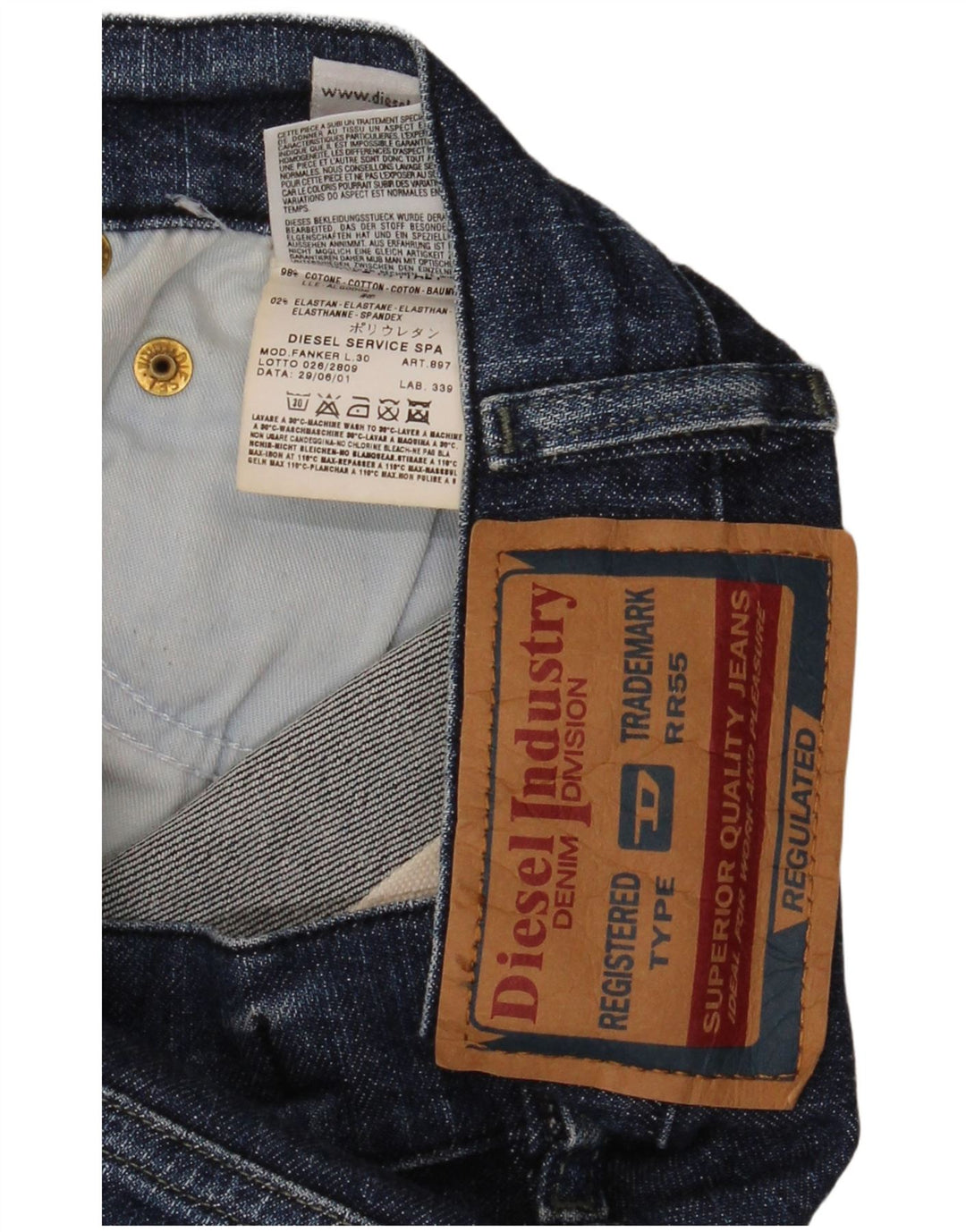 Jeans Bootcut da donna Diesel W27 L30 cotone blu