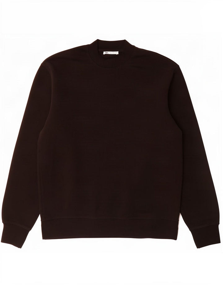 Felpa Zara Uomo Maglione Grande Cotone Nero